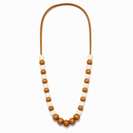 Collar Bolas Beige