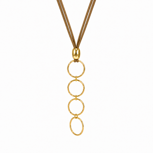 Collar Cuero-Círculos