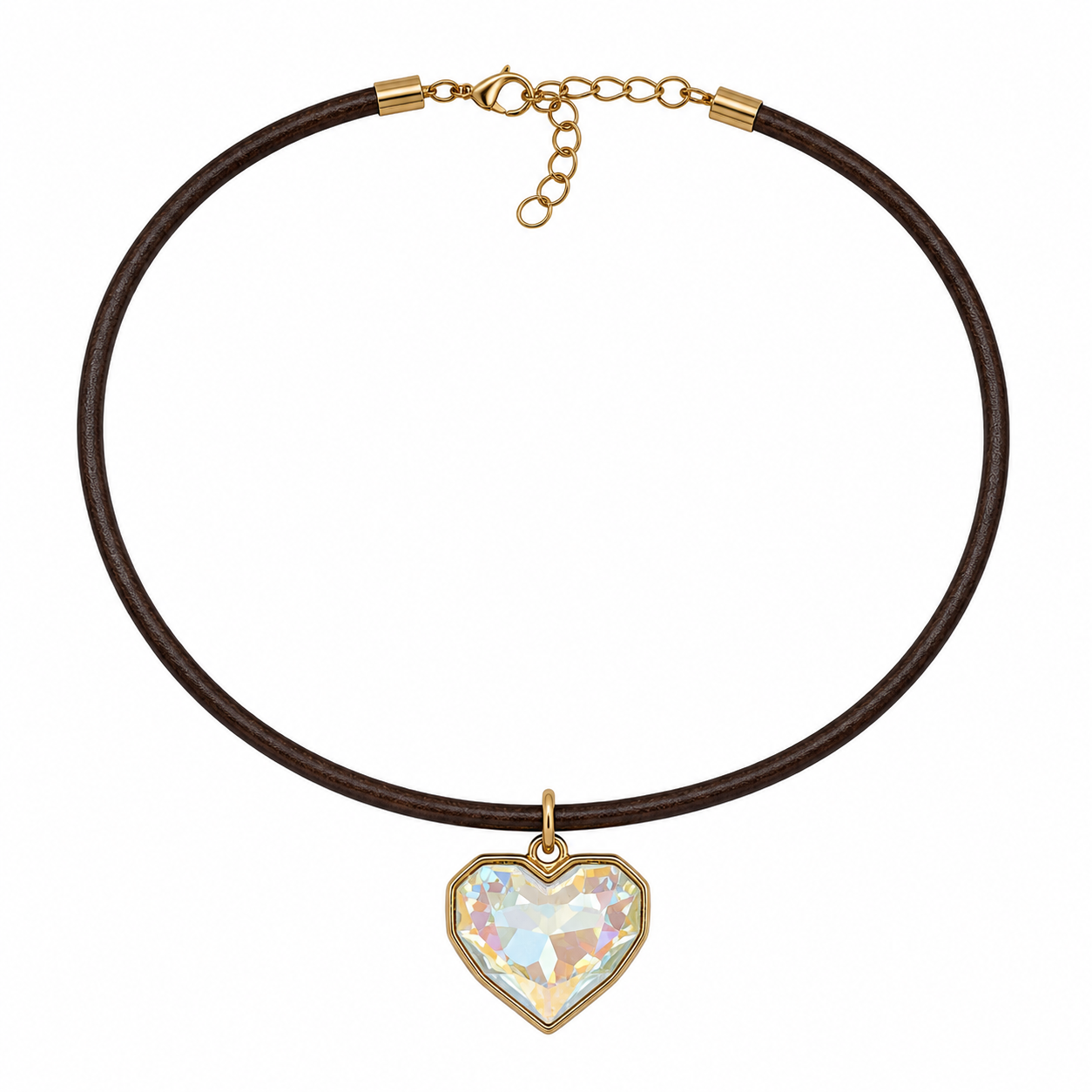 Collar Cuero Heart
