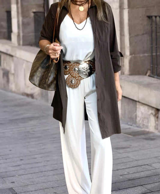 Camisa Long Chocolate