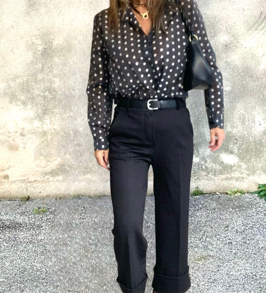 Camisa Topos Negra