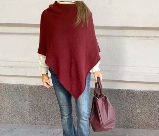 Poncho Basic Granate