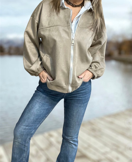 Chaqueta Antelina Cremallera