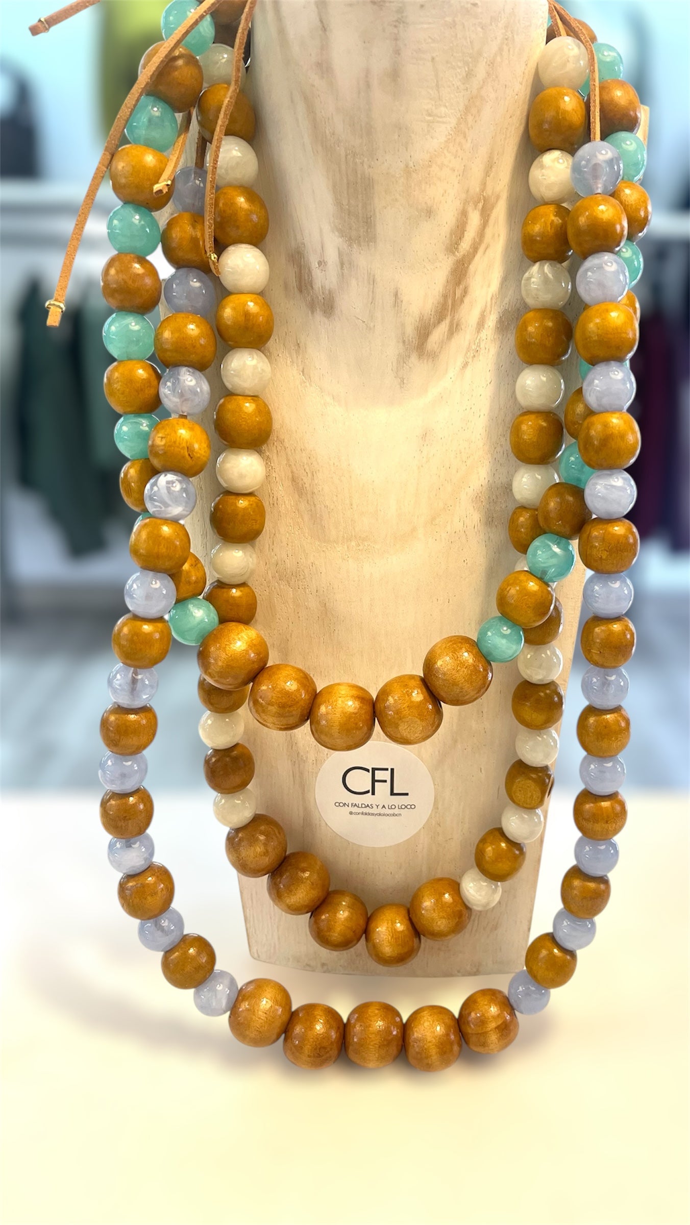Collar Bolas Azul