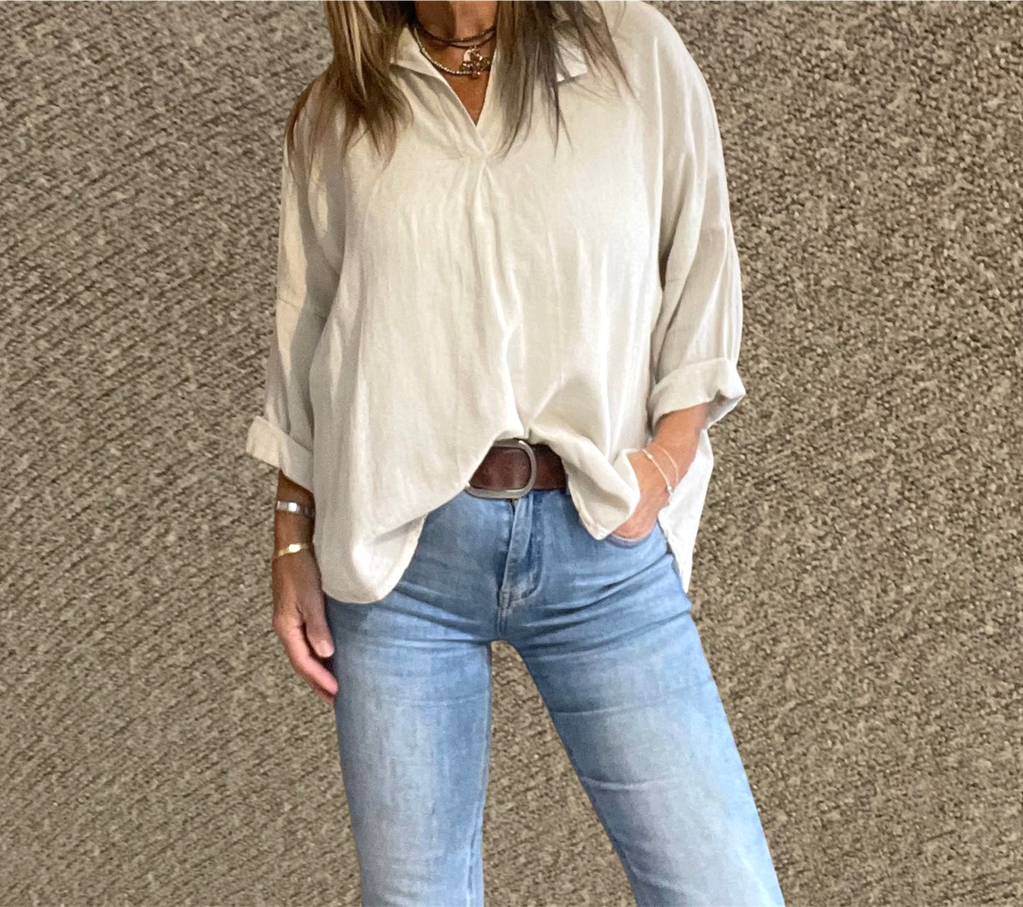 Camisa Algodón Beige