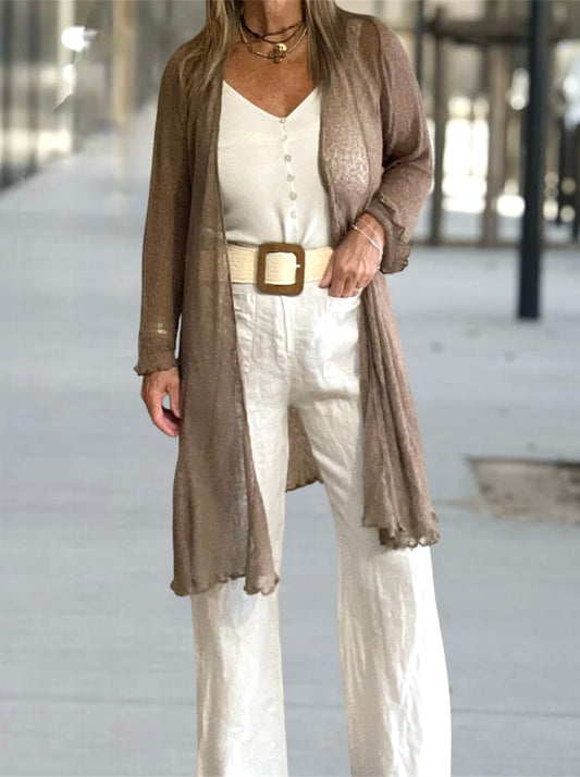 Lino Bolsillos Beige