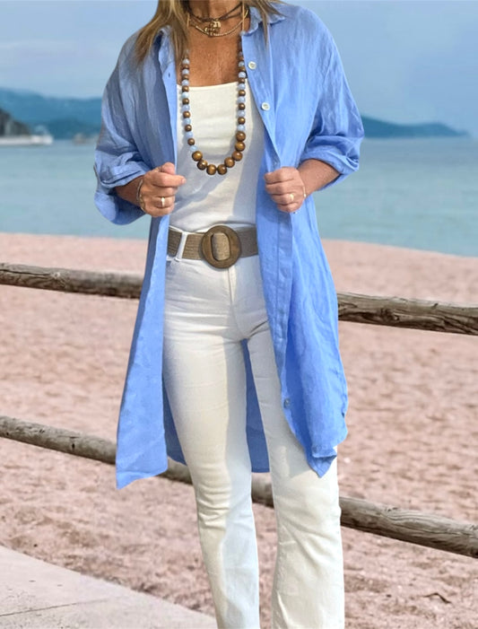 Camisola Lino Azul