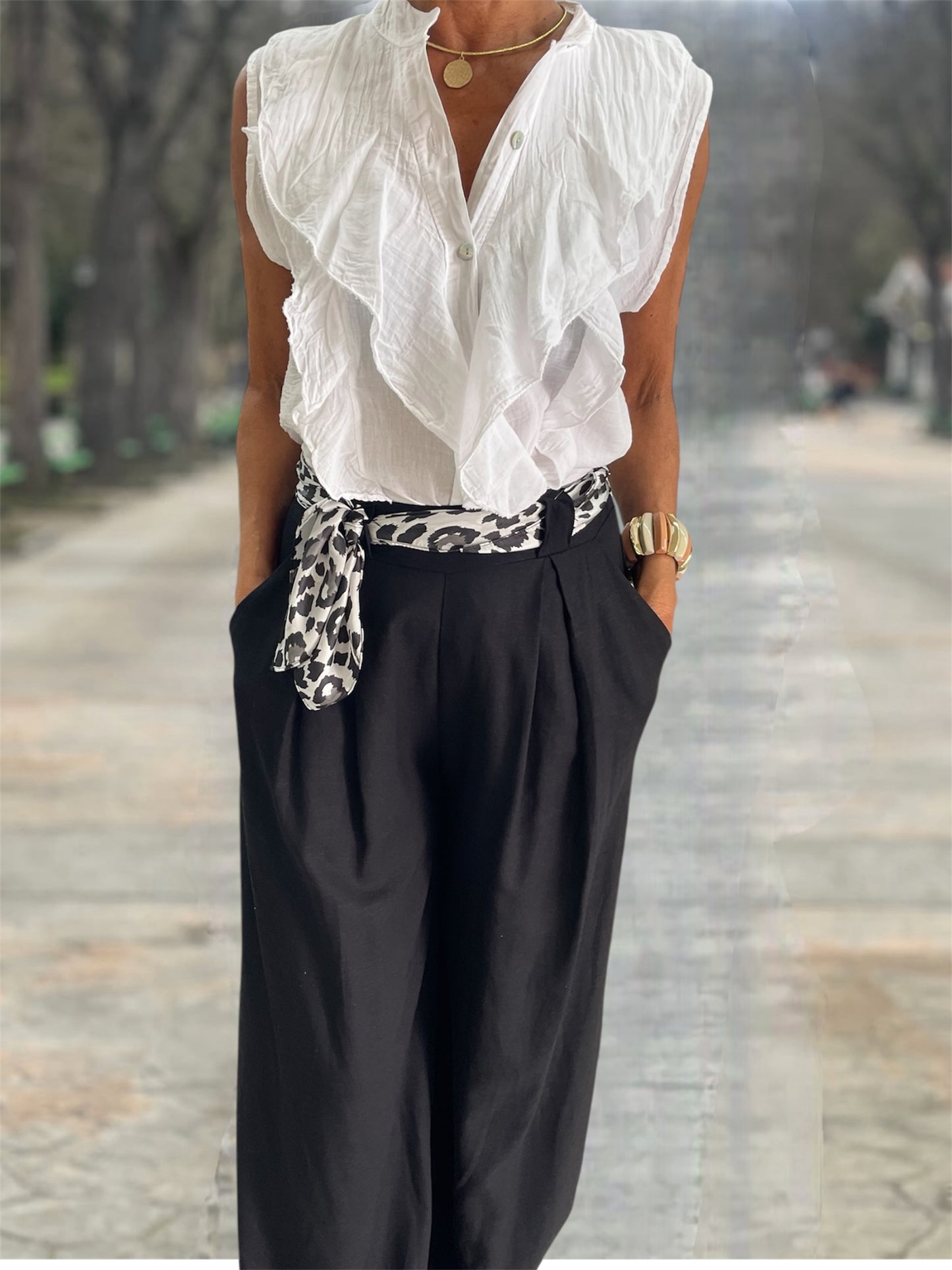 Blusa Volantes Blanca