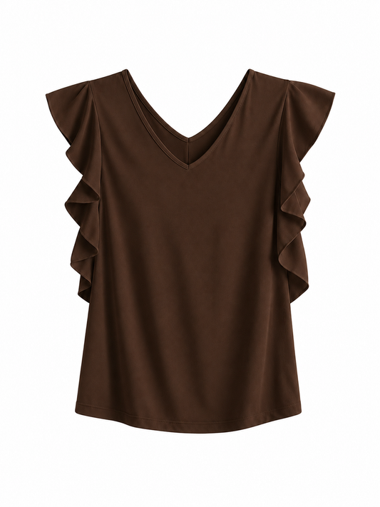 Camiseta Volantes Chocolate