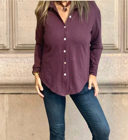 Camisa punto Burdeos