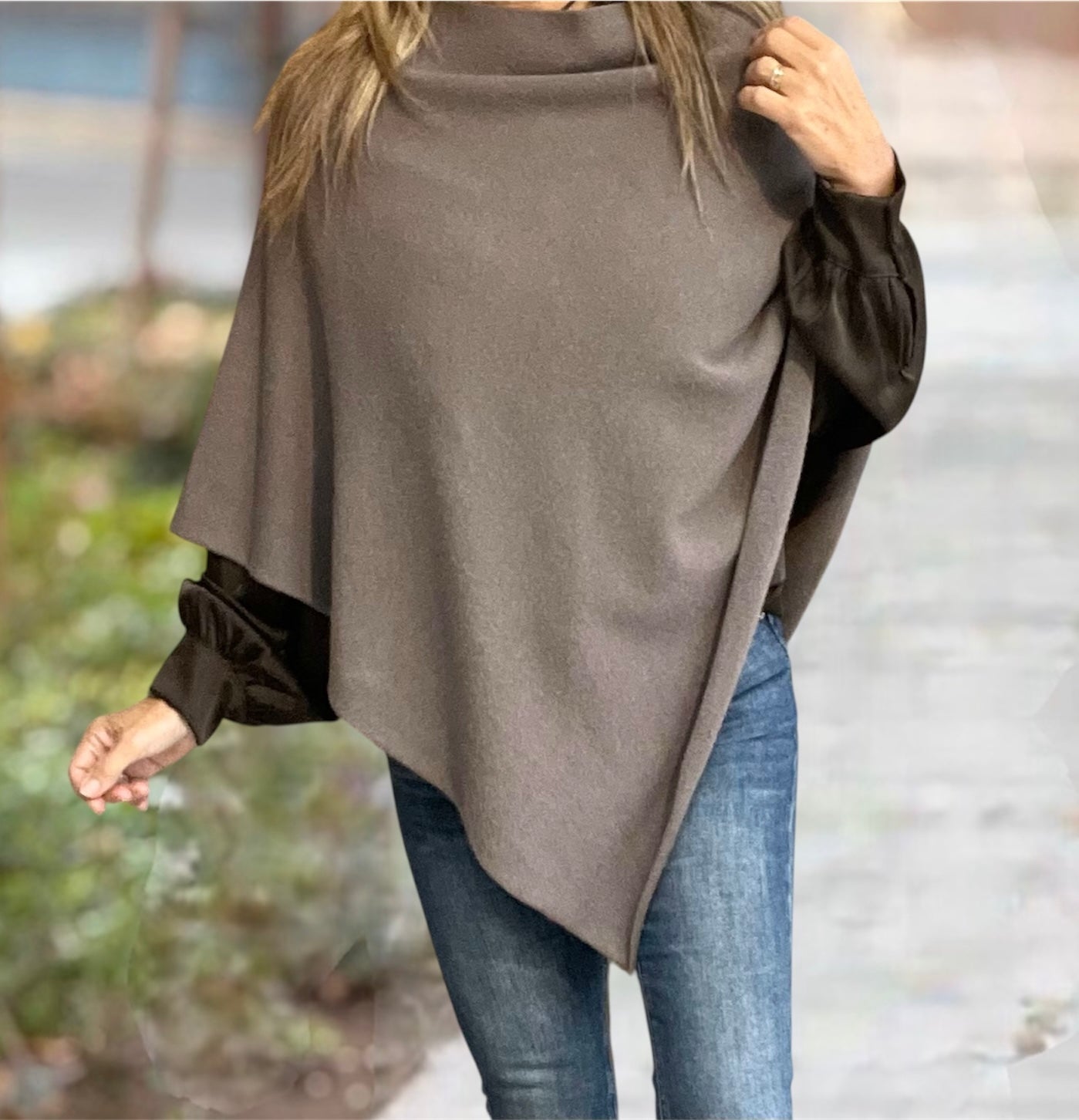 Poncho Basic Taupe