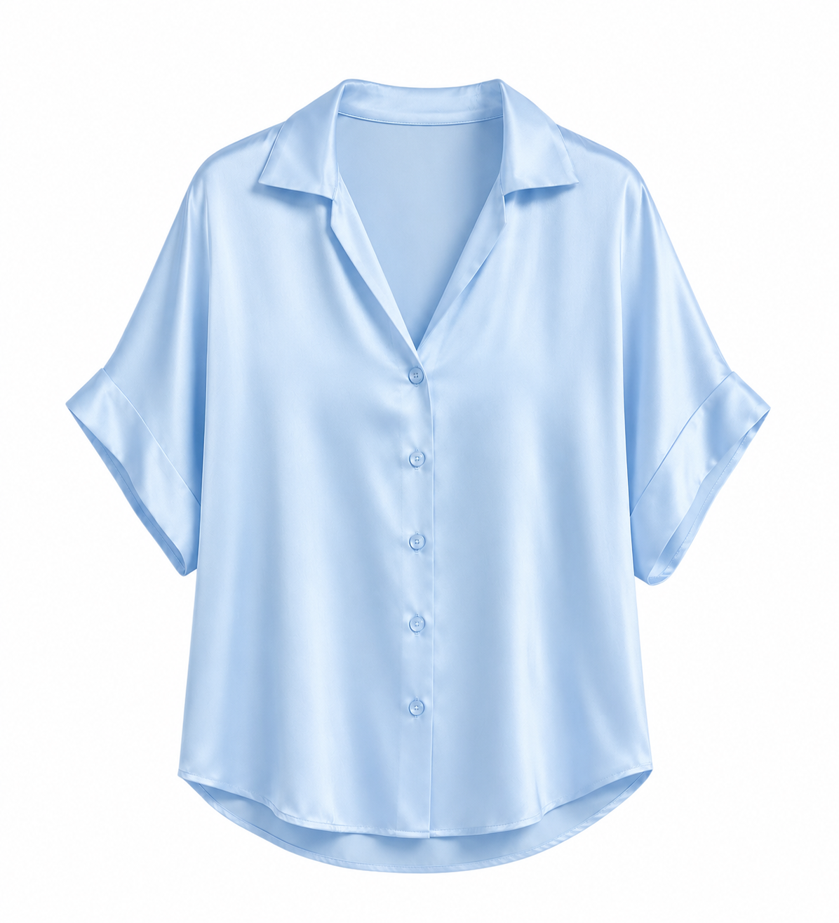 Camisa Satinada Azul