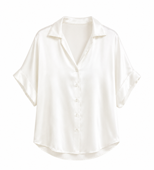 Camisa Satinada Blanca
