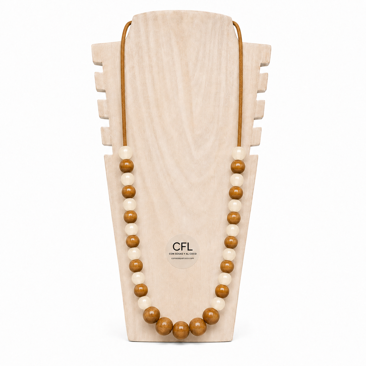 Collar Bolas Beige
