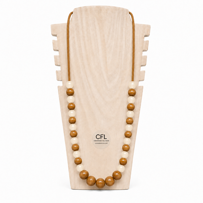 Collar Bolas Beige