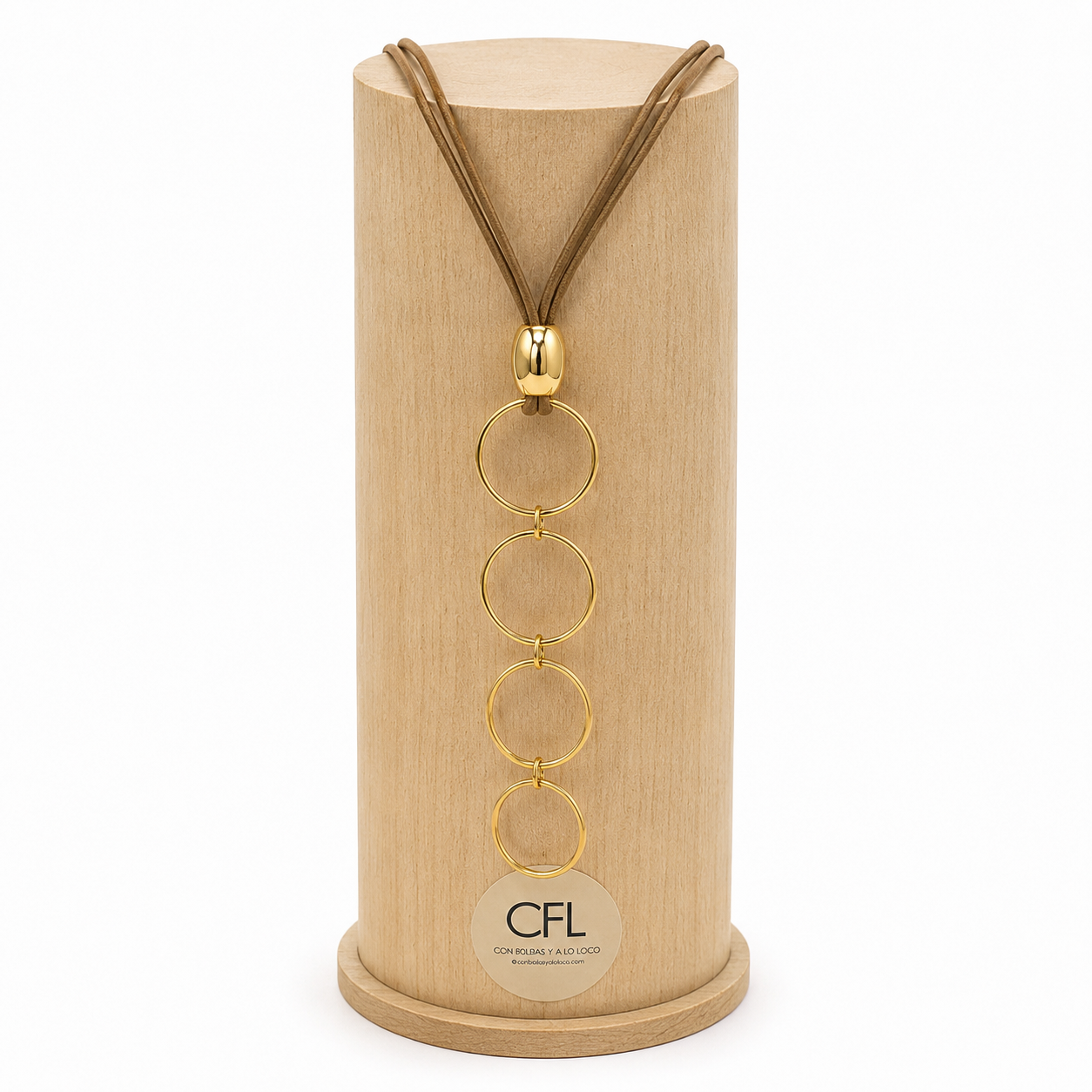 Collar Cuero-Círculos