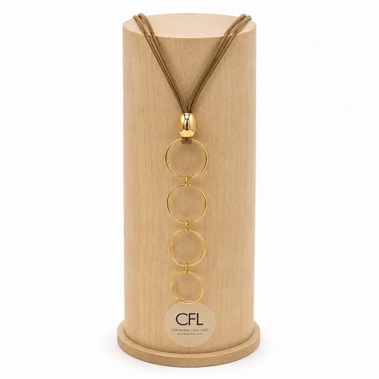 Collar Cuero-Círculos