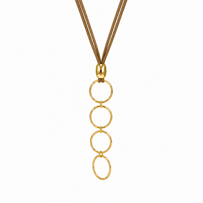 Collar Cuero-Círculos