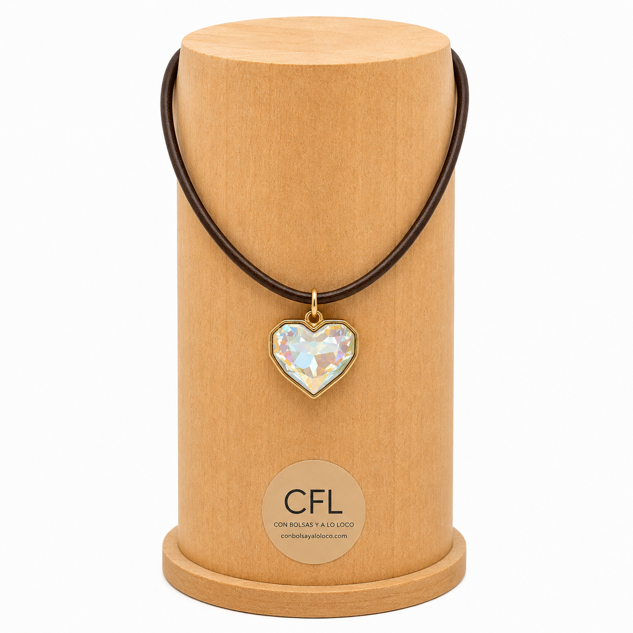 Collar Cuero Heart
