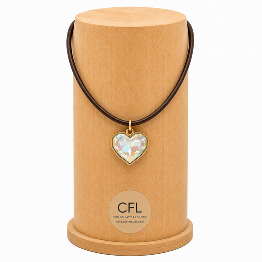 Collar Cuero Heart