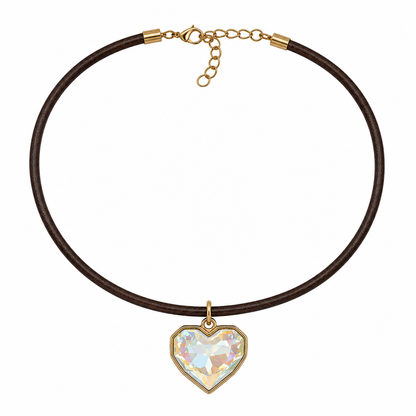 Collar Cuero Heart