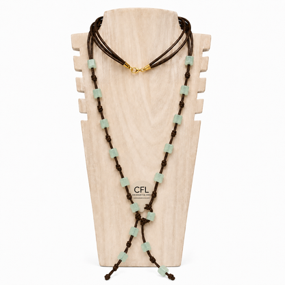 Collar Nudos Verde Agua