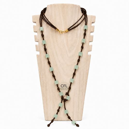 Collar Nudos Verde Agua