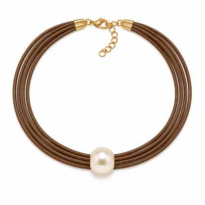 Collar Perla Cuero