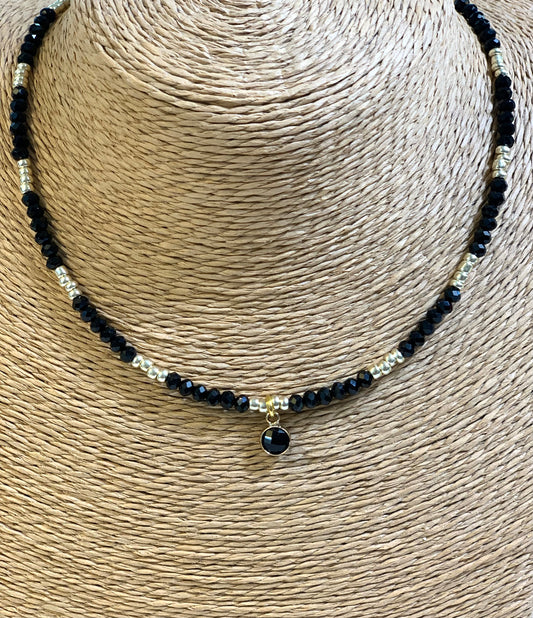 Collar Bolitas Negro