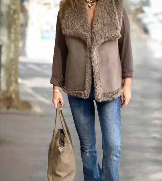 Chaleco Borreguito Marrón