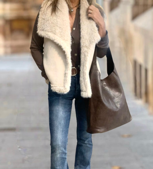 Chaleco Borreguito Beige