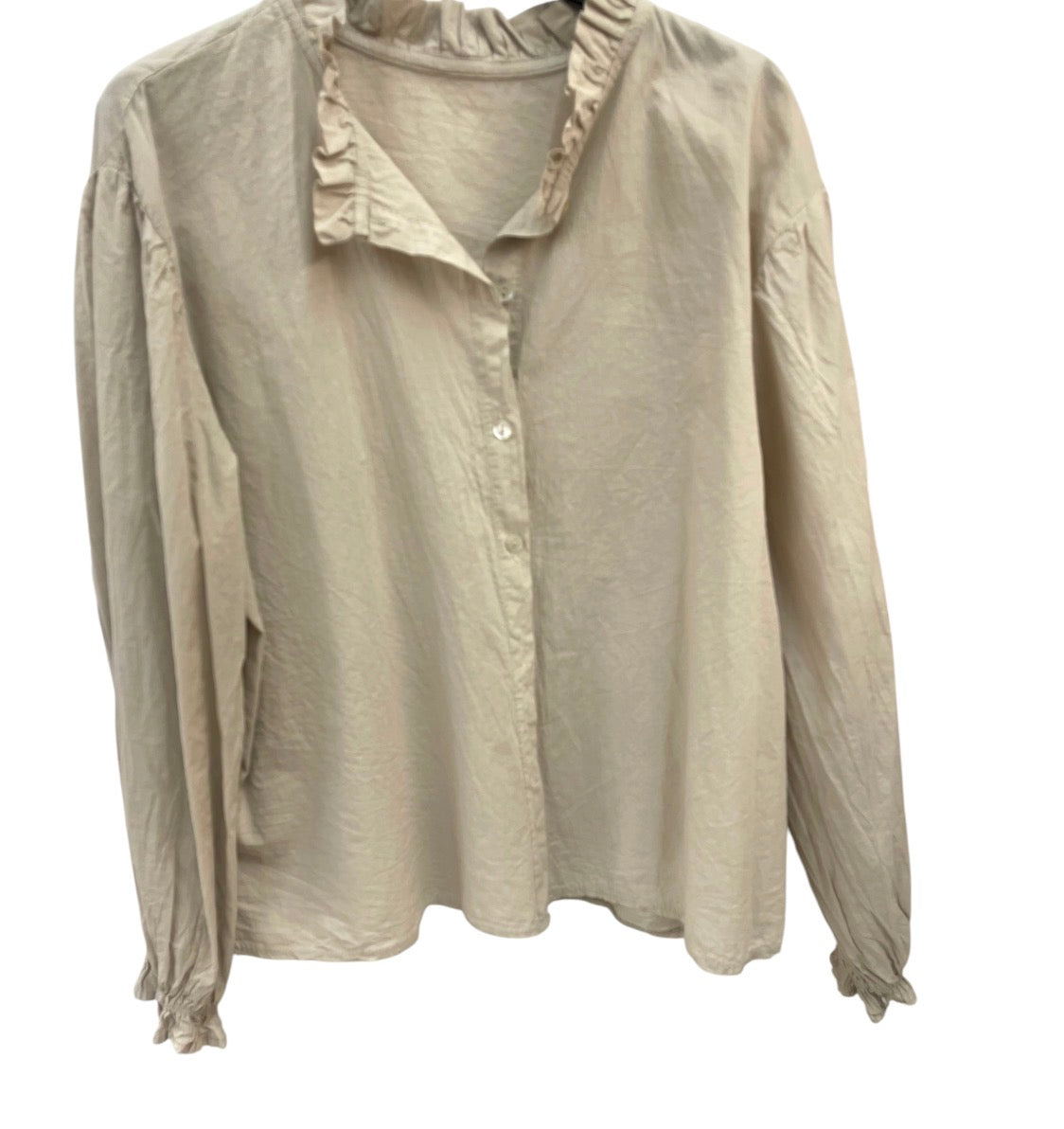 Camisa Volante Beige