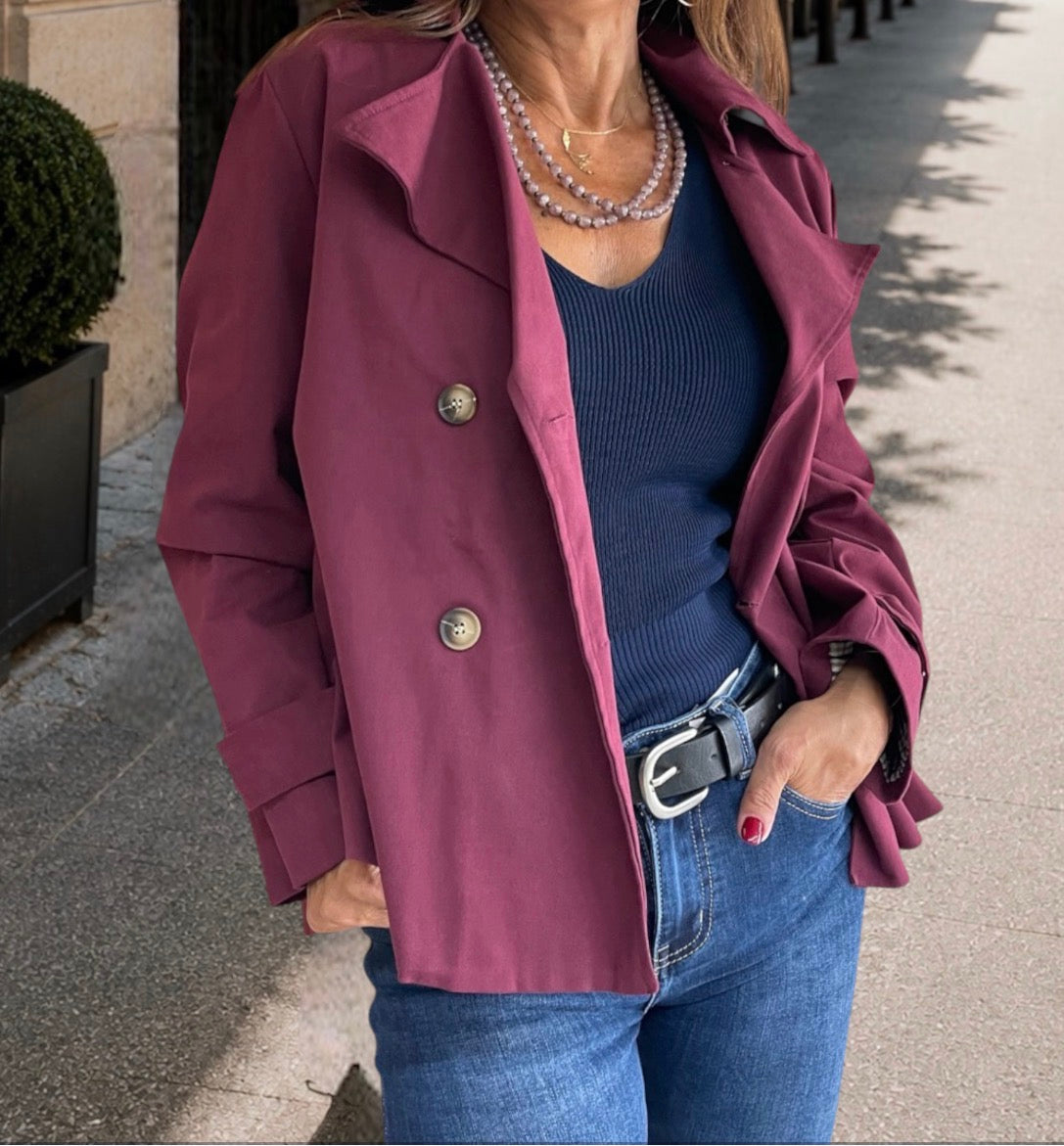 Gabardina Burdeos