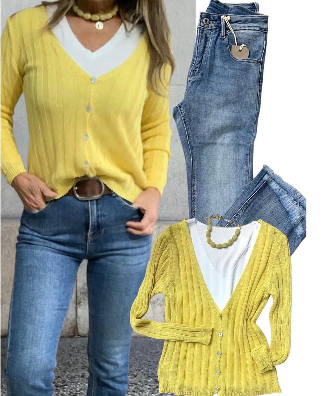Cárdigan Canalé Amarillo