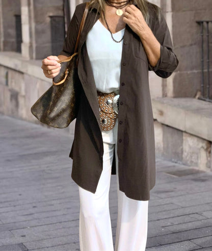 Camisa Long Chocolate