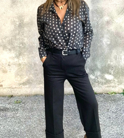 Camisa Topos Negra