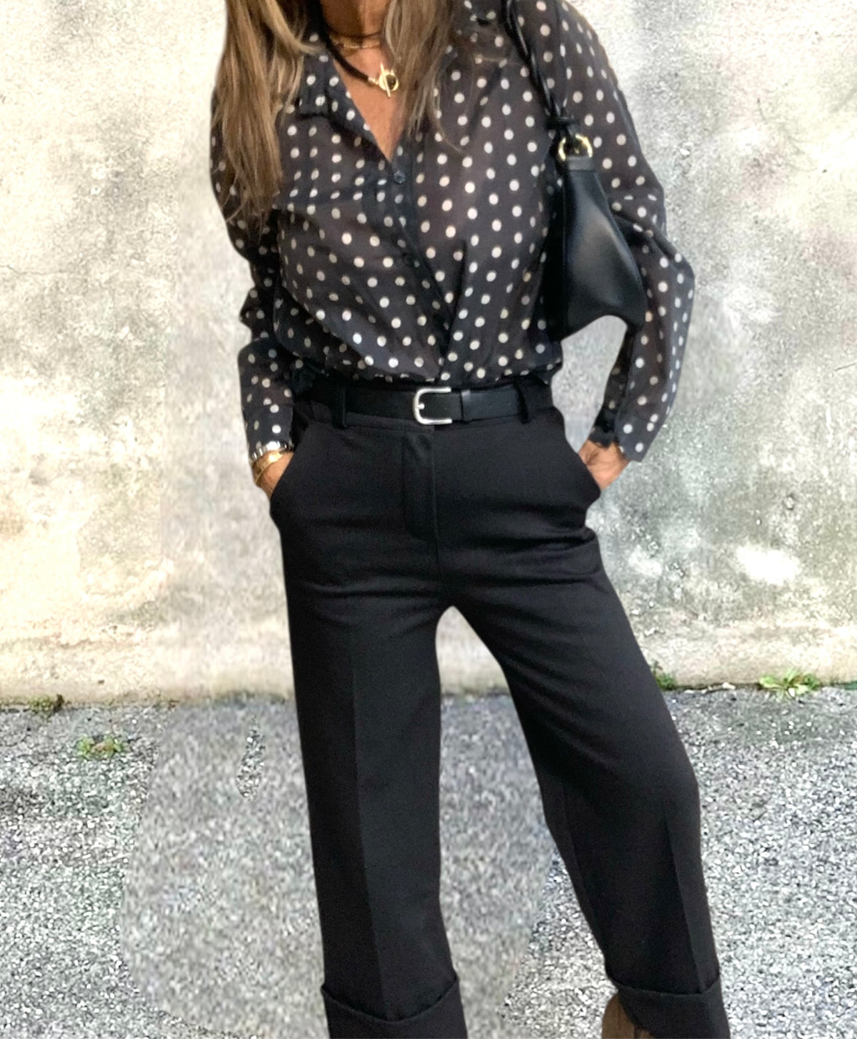 Camisa Topos Negra