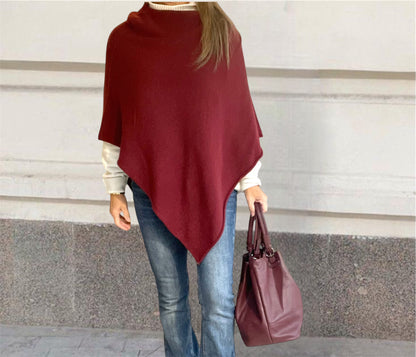 Poncho Basic Granate
