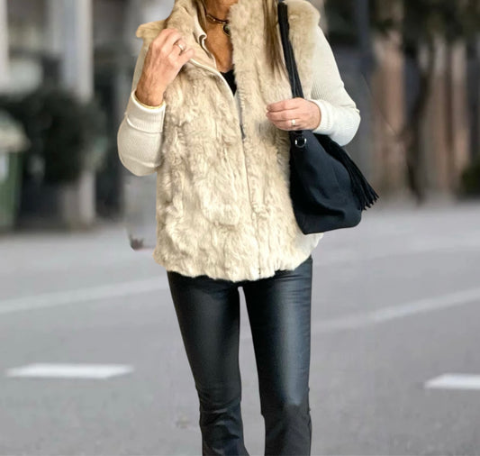 Chaleco Pelo Beige