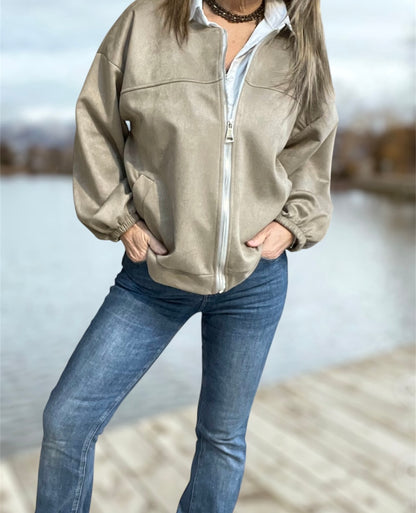 Chaqueta Antelina Cremallera