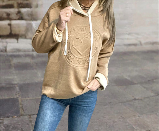 Sudadera Love Beige