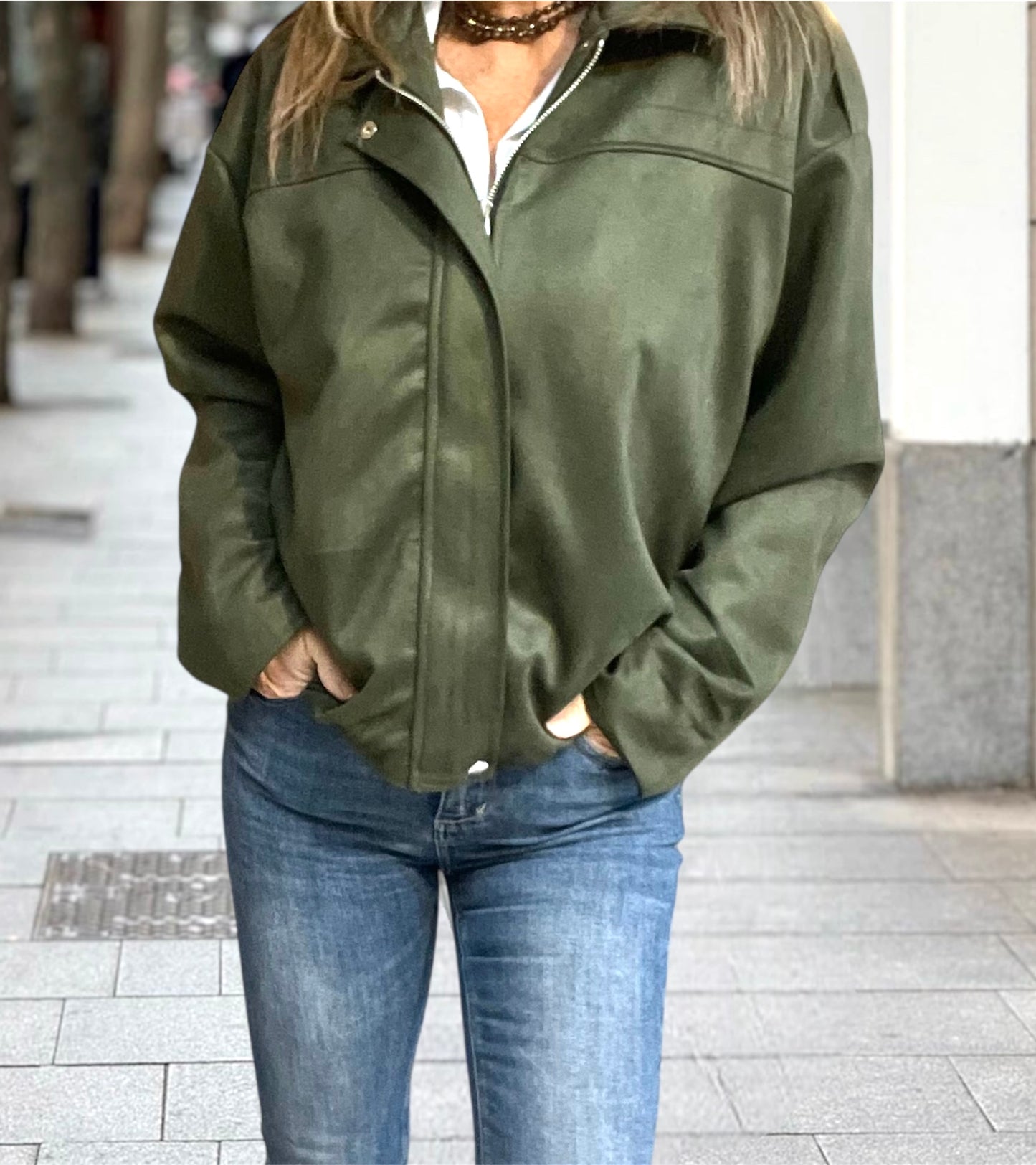 Chaqueta Antelina Verde