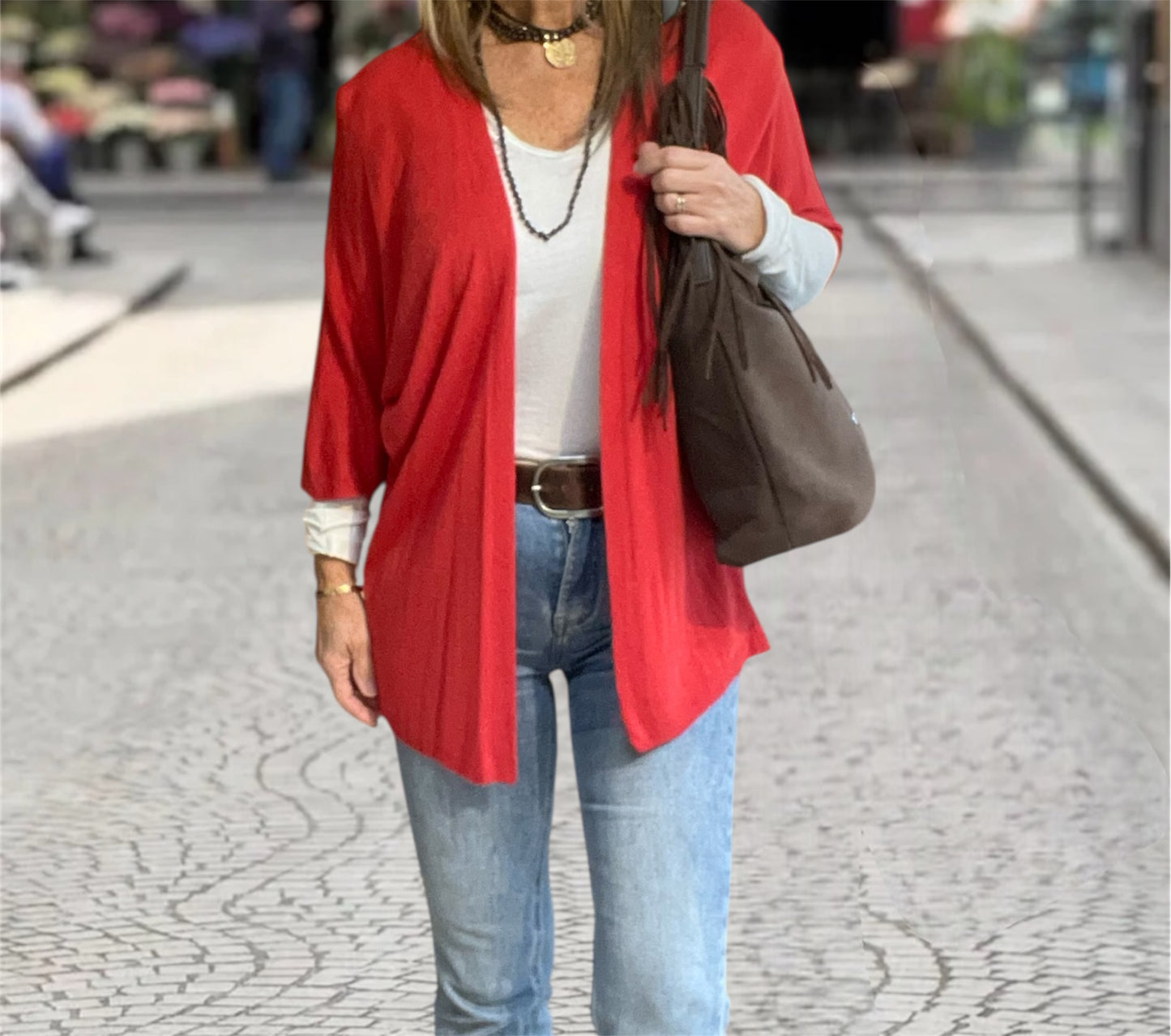 Cárdigan Kimono Red