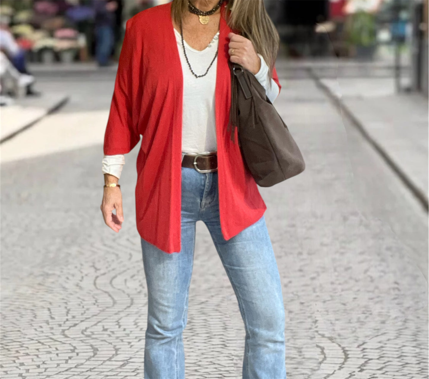 Cárdigan Kimono Red