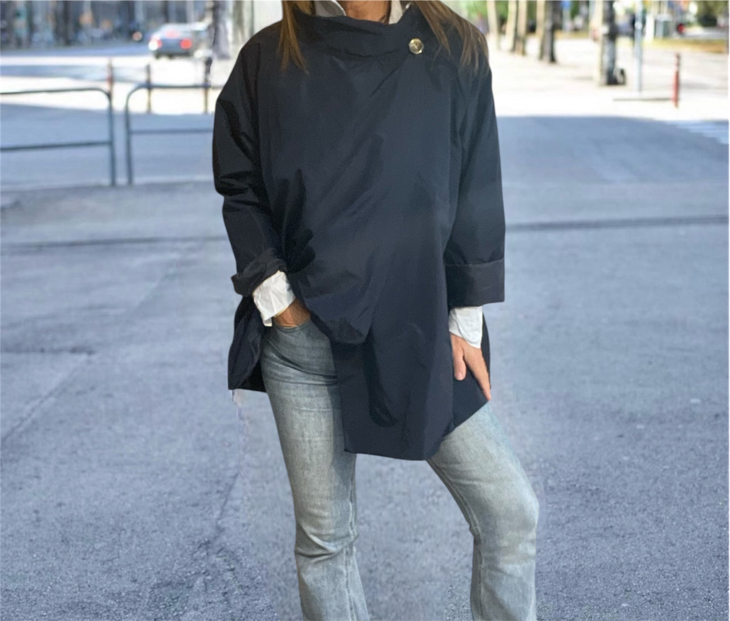 Gabardina Cruzada Marino