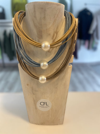 Collar Perla Cuero