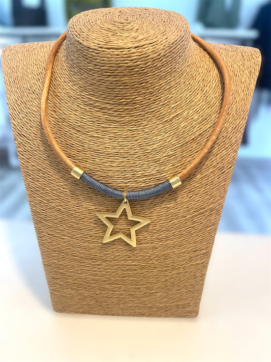 Collar Cuero Estrella
