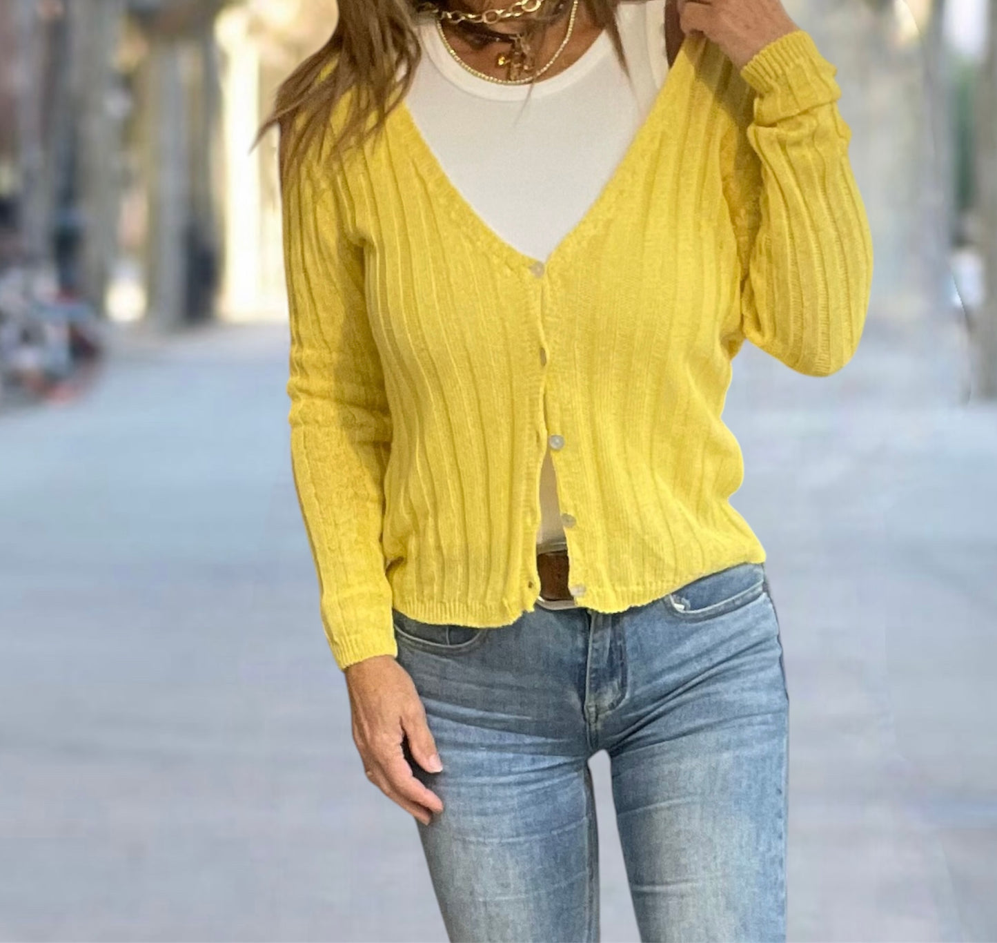 Cárdigan Canalé Amarillo
