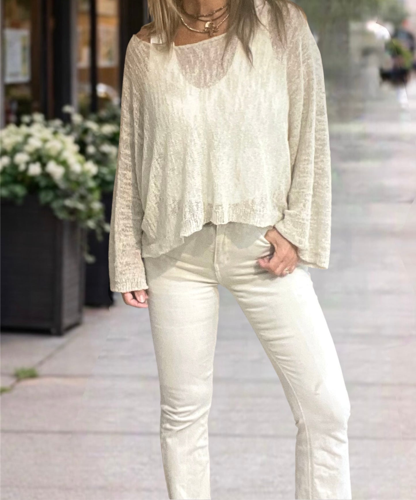 Jersey Hilos Beige