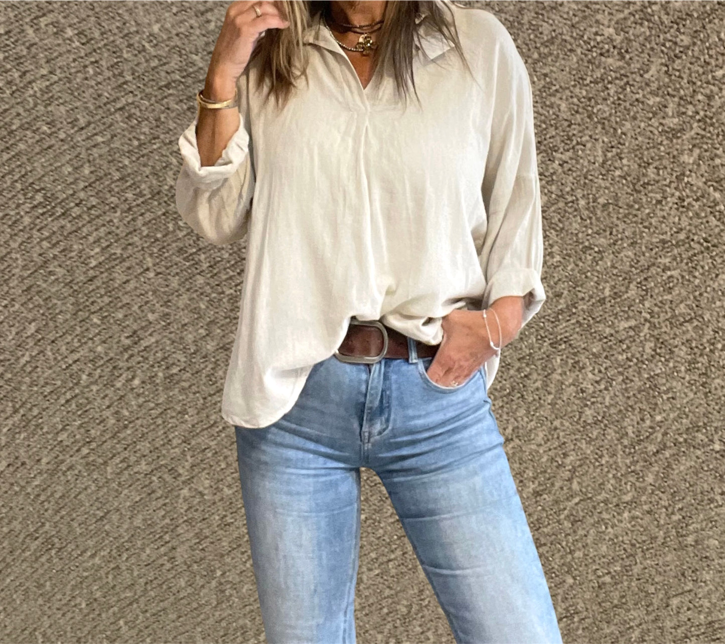 Camisa Algodón Beige